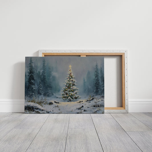 Lone Pine Glows Through Winter Night