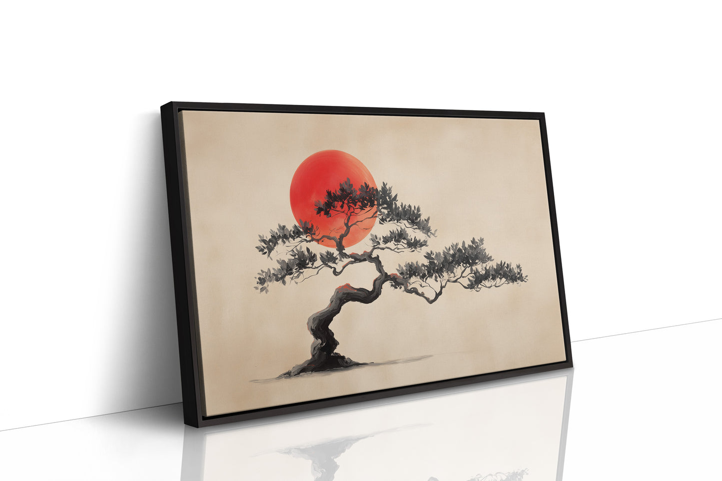 Crimson Harmony: Bonsai Beneath Blood Moon