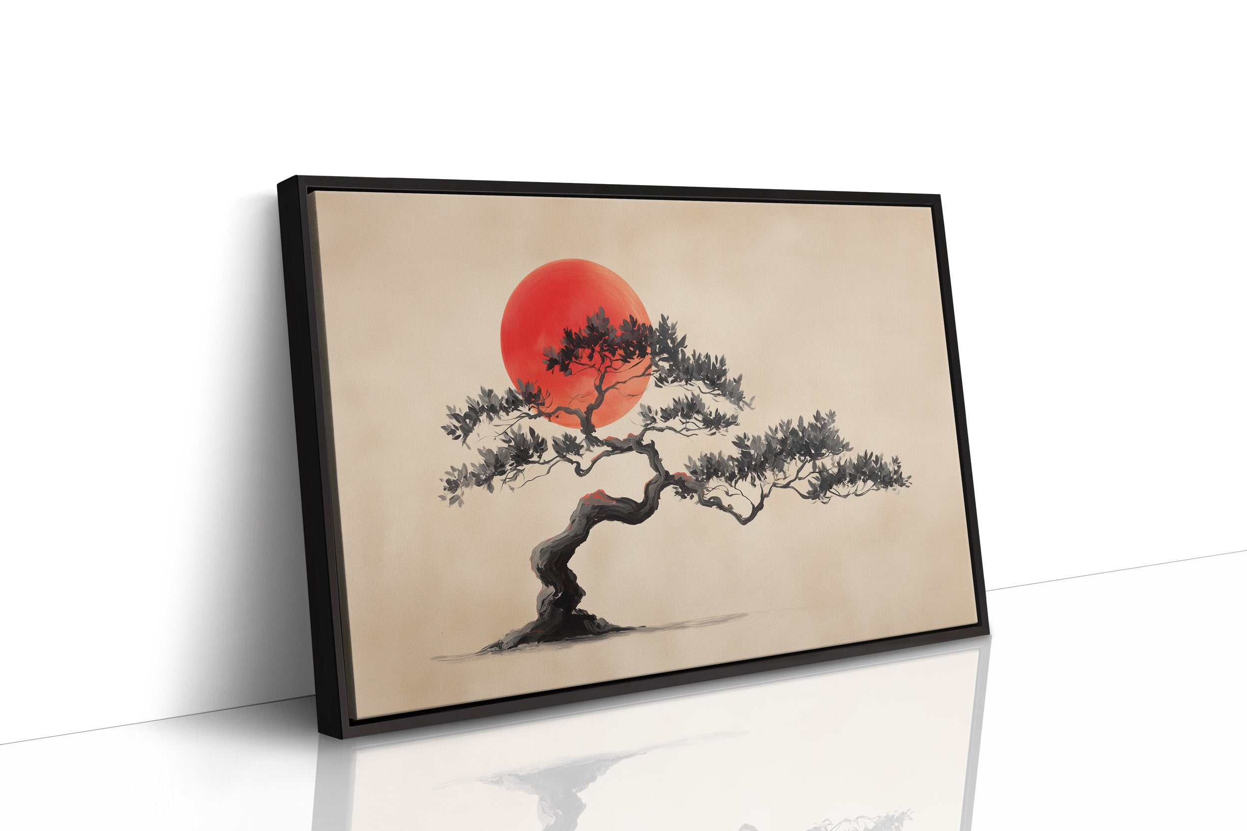 Crimson Harmony: Bonsai Beneath Blood Moon