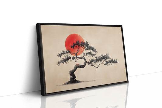 Crimson Harmony: Bonsai Beneath Blood Moon
