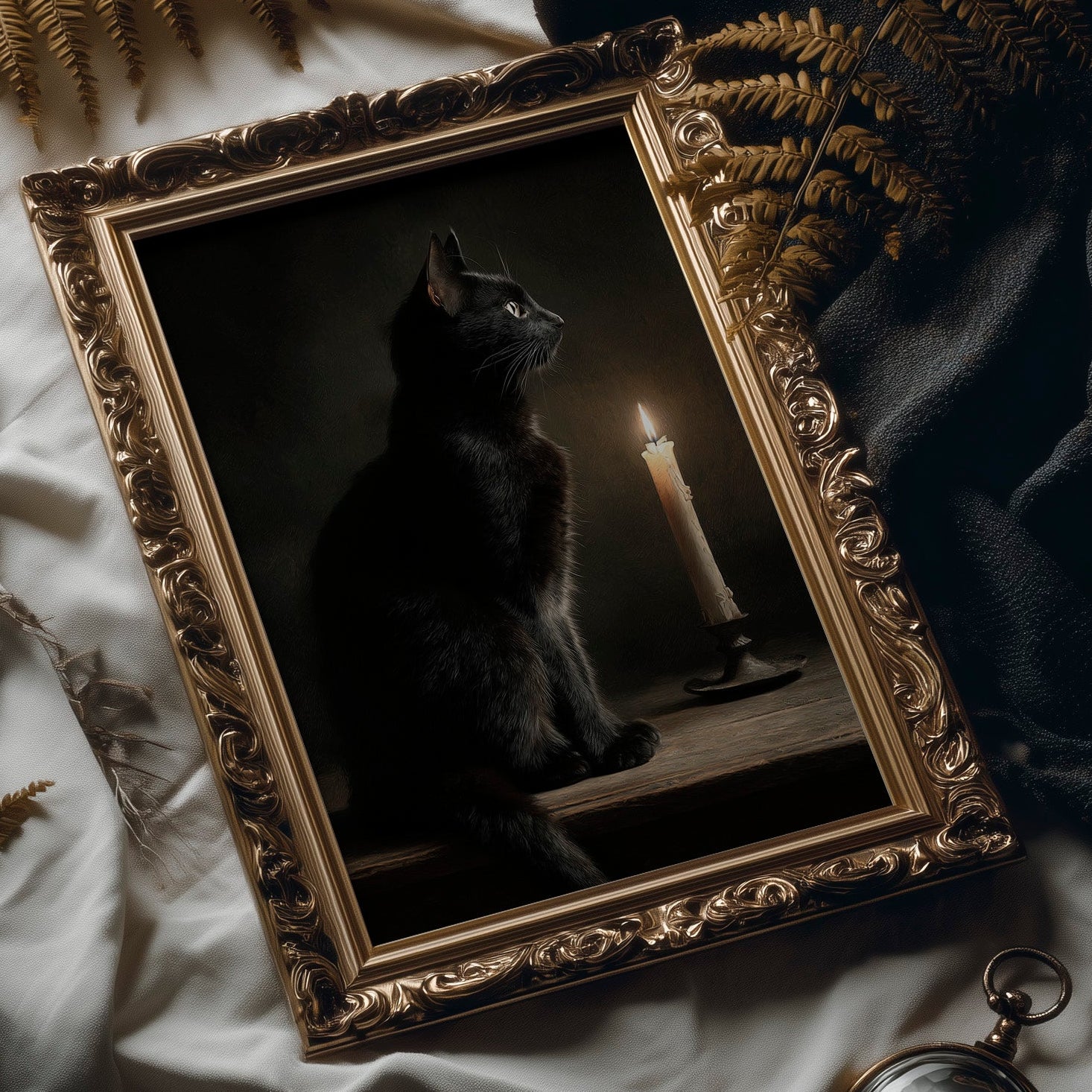 Feline Vigil By Candlelight