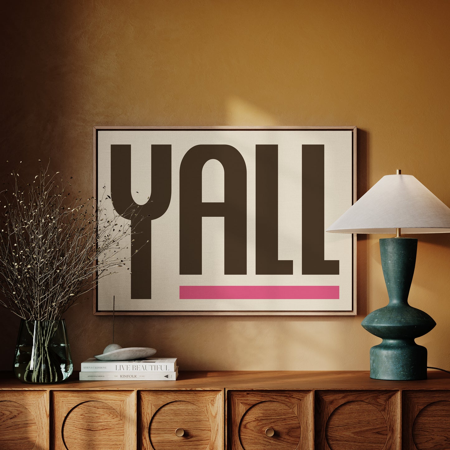 Y’all Typography Print with Pink Underline