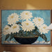 White Chrysanthemums Meet Midnight Bowl