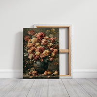 Ripened Figs and Roses: A Verdigris Urn Still Life