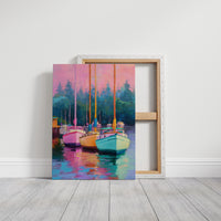 Pastel Fleet At Twilight Harbor