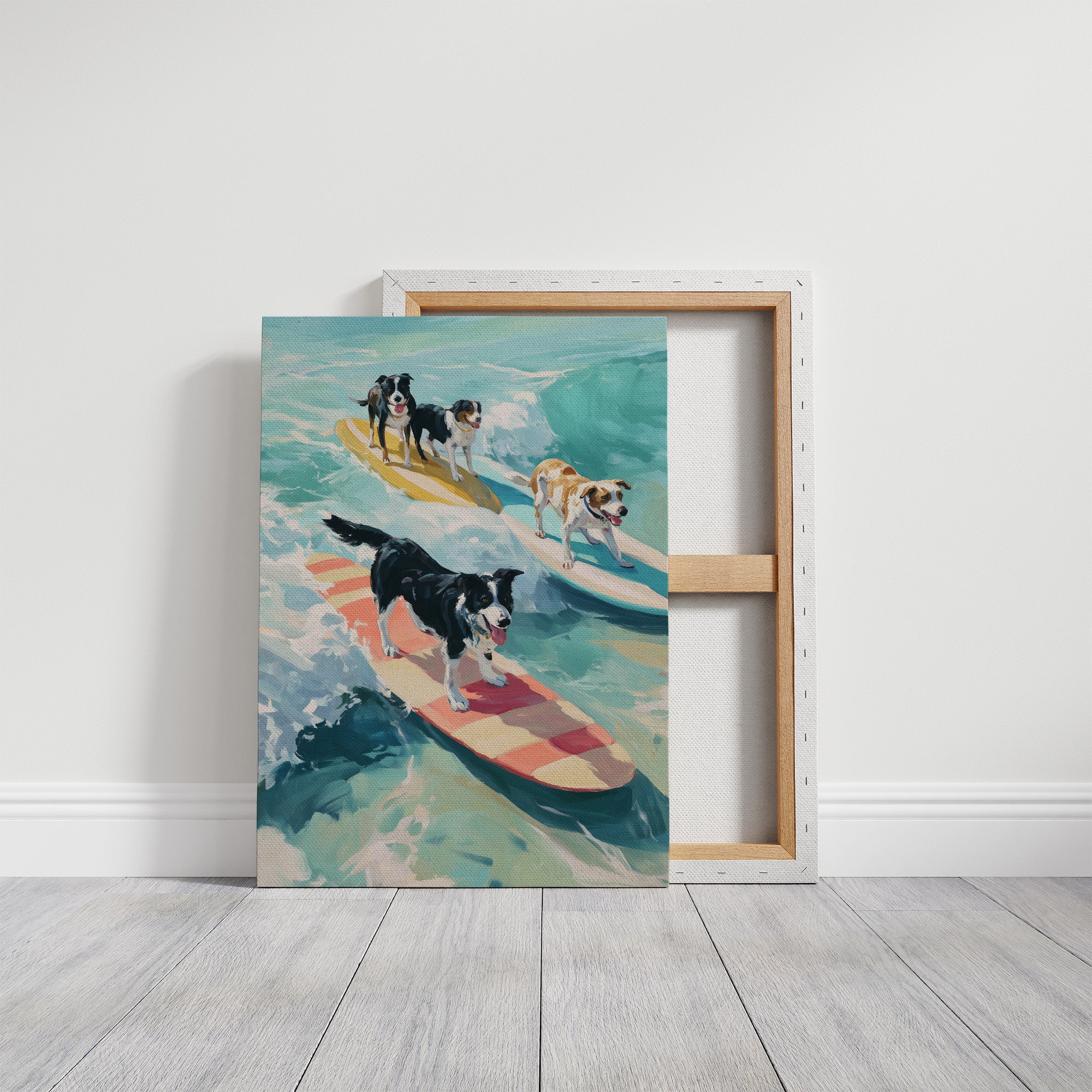 Surfboard Symphony: Canine Wave Riders