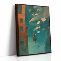 Stories Lift Her Between Buildings