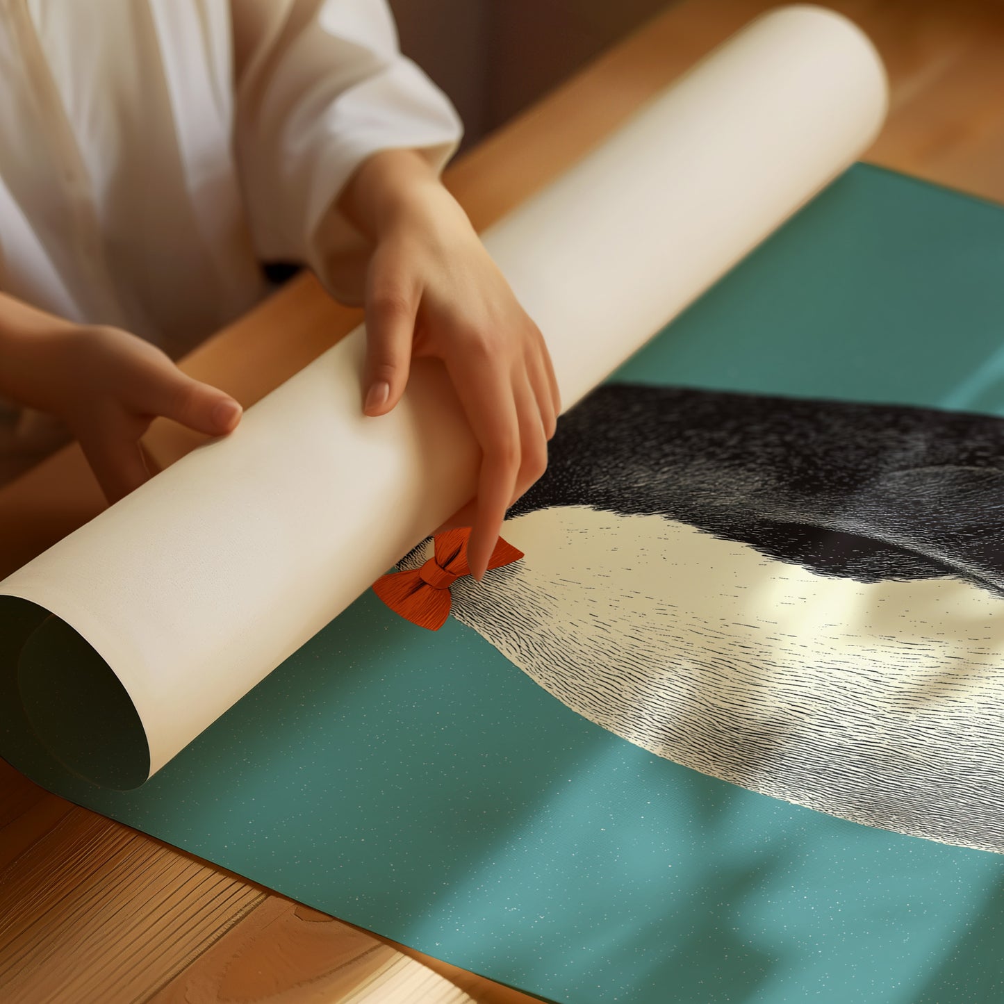 Formal Feathers on Teal