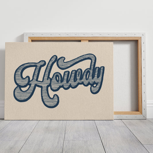 Howdy Western Typography Art – Vintage Rodeo-Style Wall Print