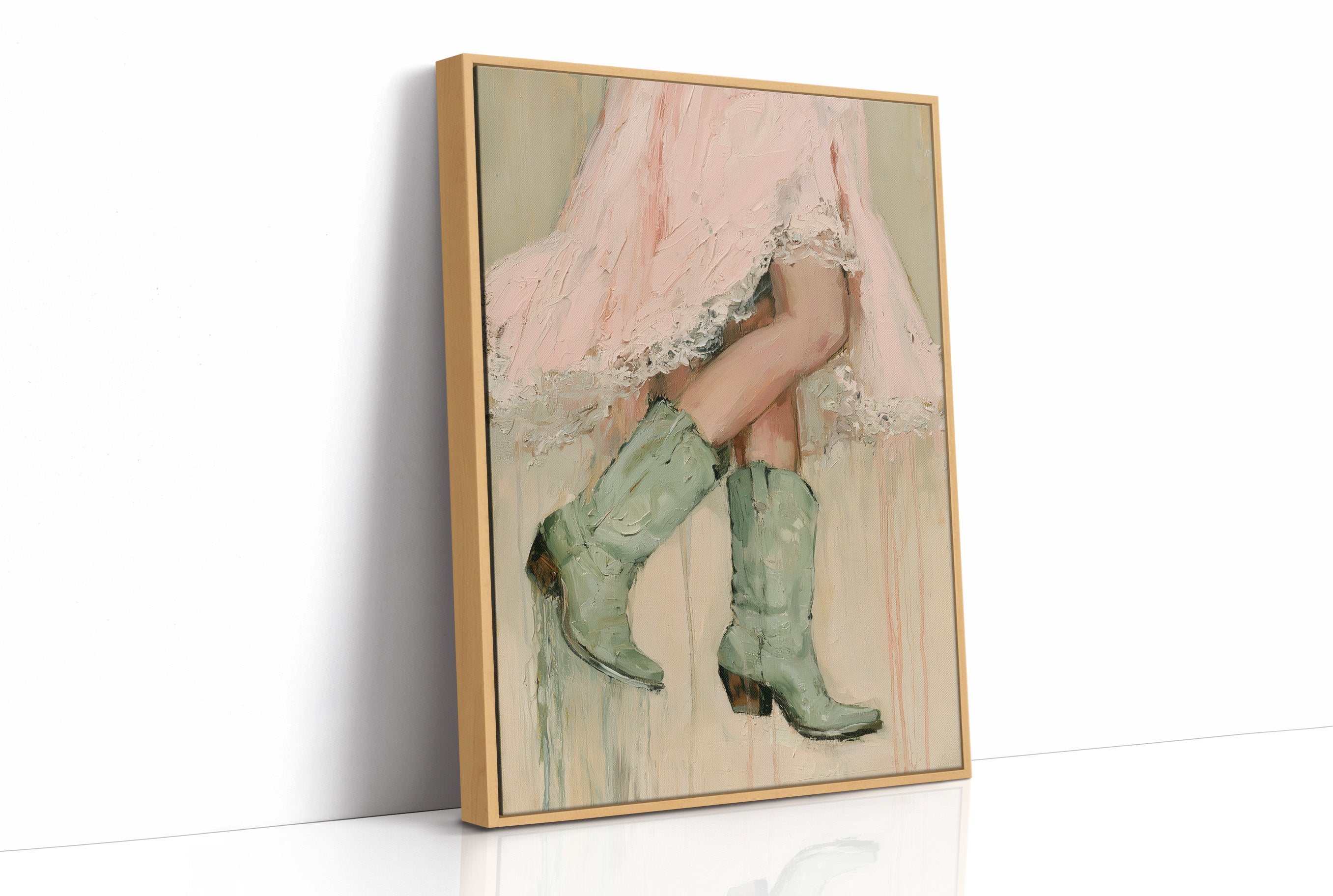 Sage Cowboy Boots Prairie Skirt