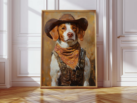 Brittany Spaniel Cowboy in Sunset Bandana