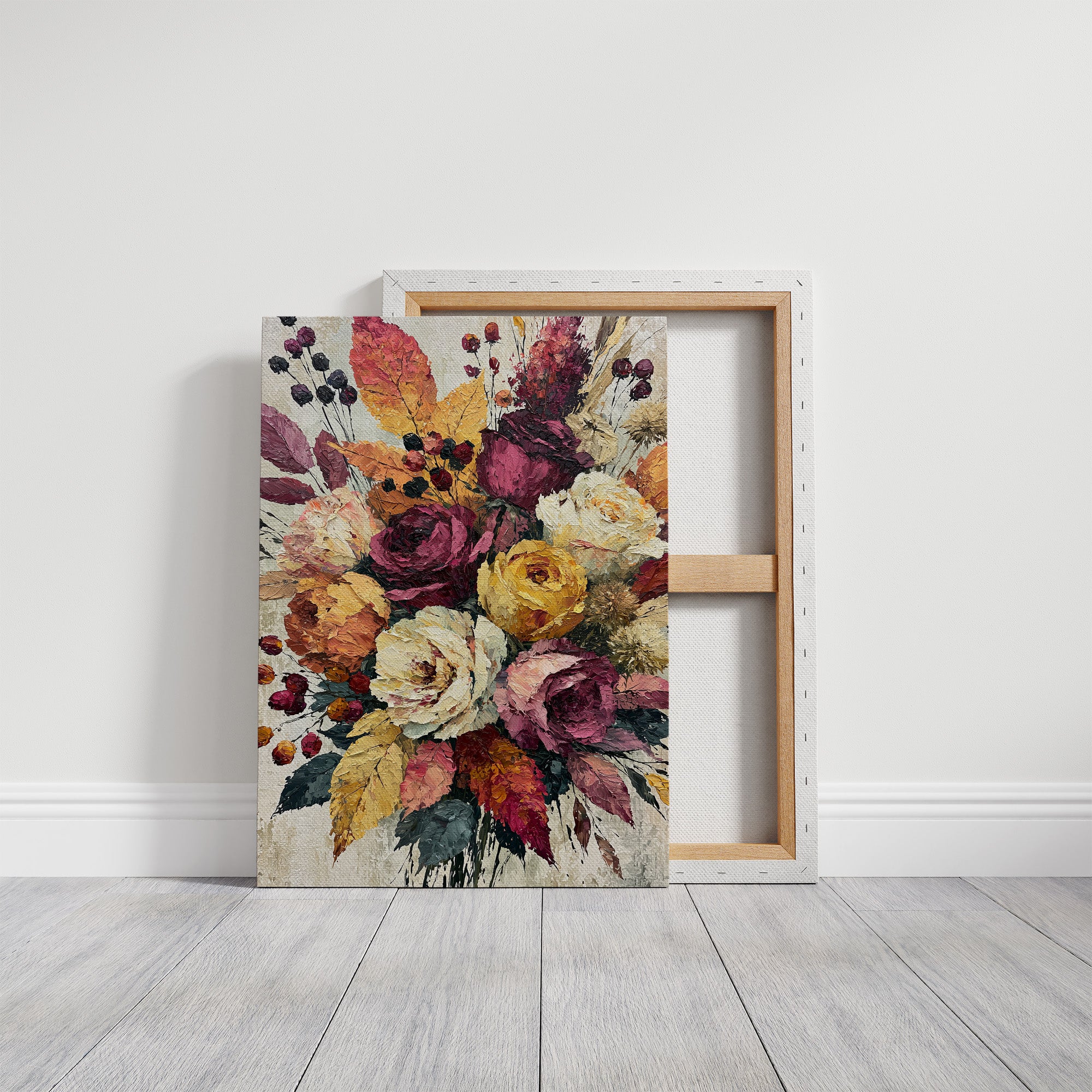 Plum & Marigold, Palette Knife Bloom