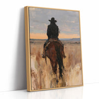 Lone Rider Prairie Sunset