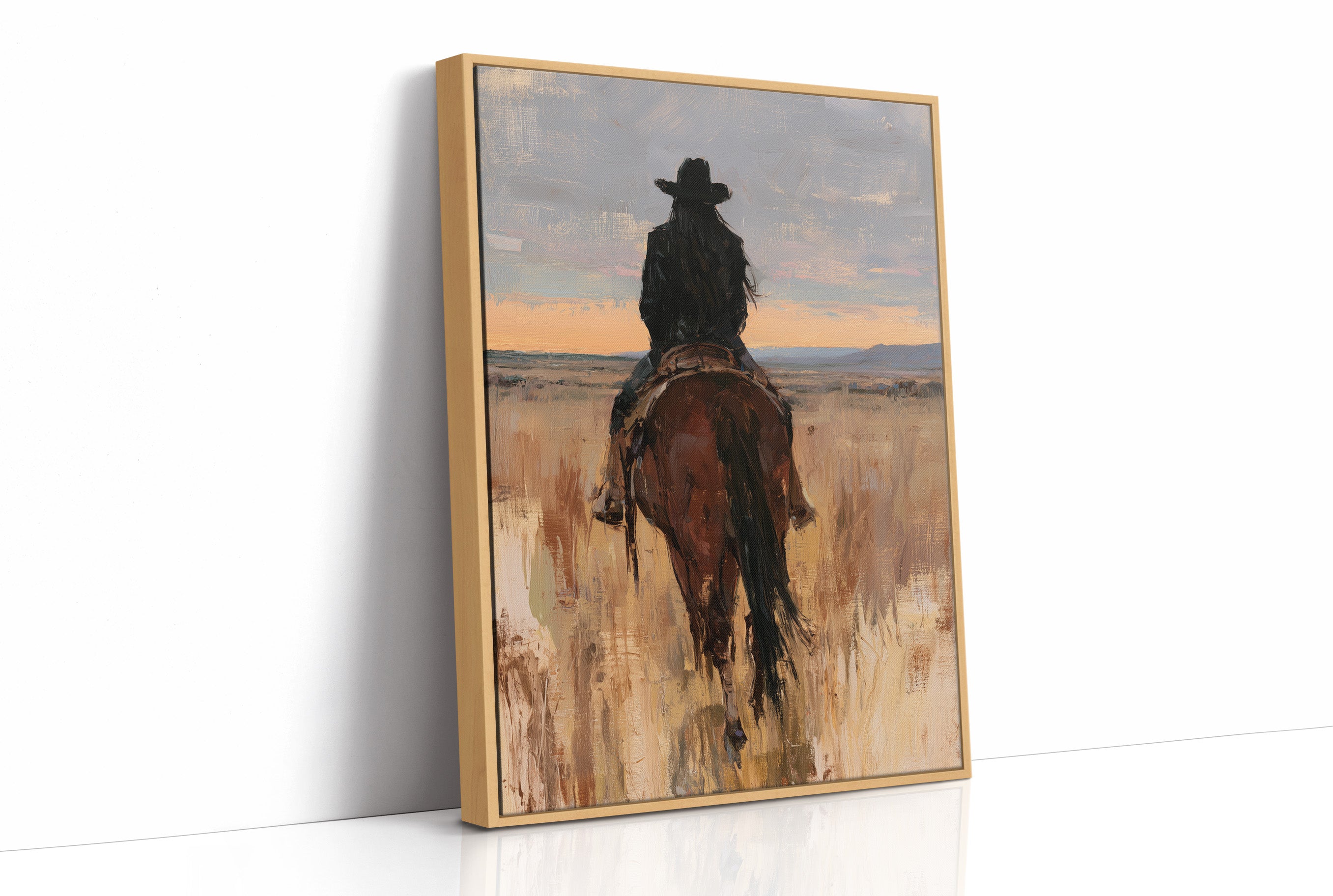 Lone Rider Prairie Sunset