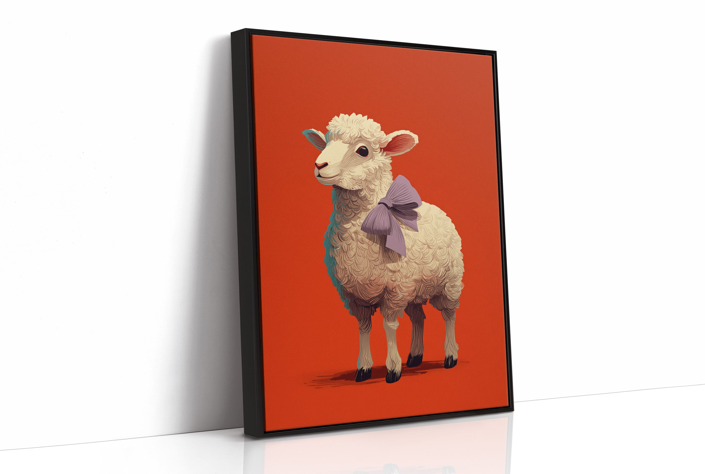 Sheep with a Lavender Bow