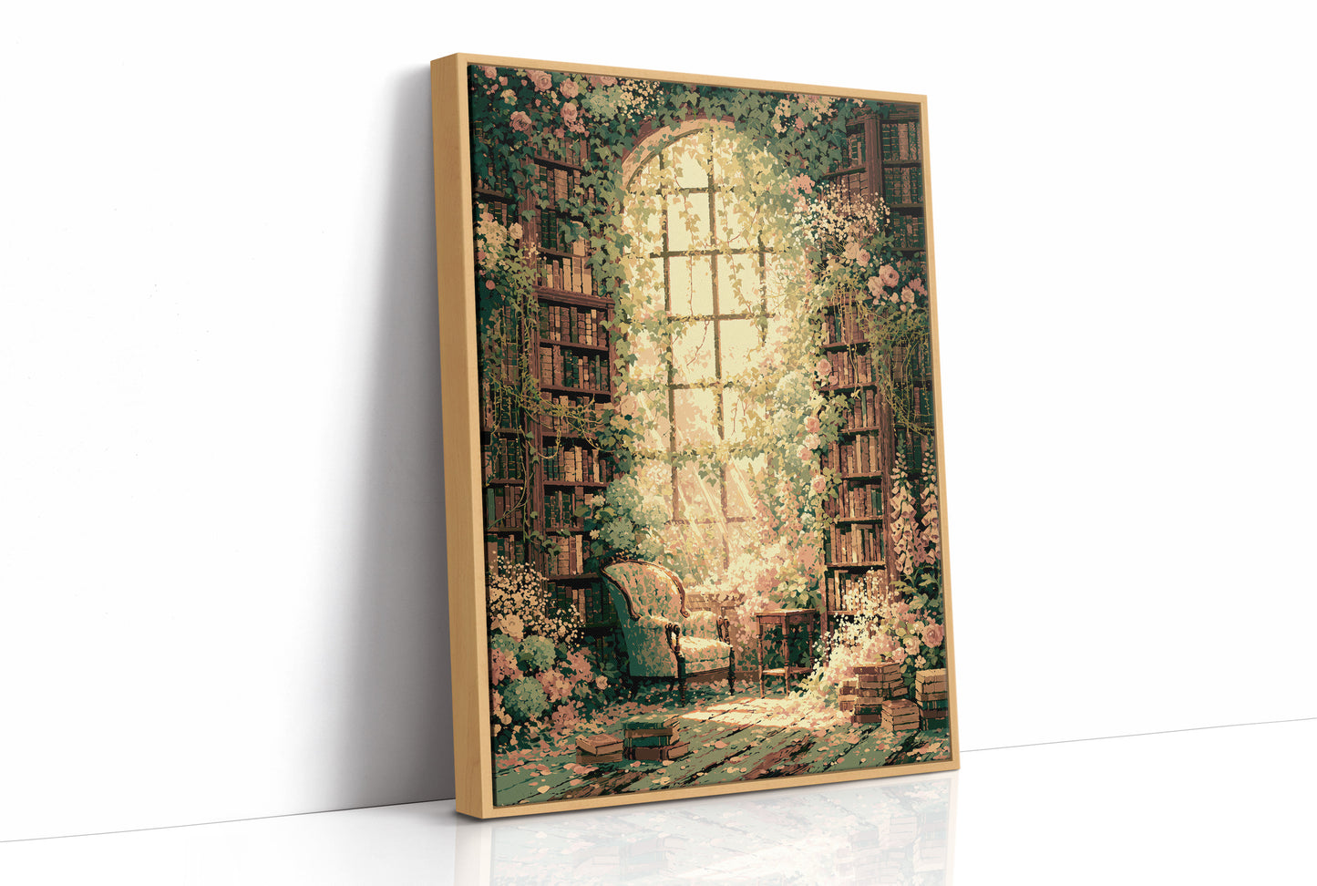 Arched Light, Rose-Draped Stacks
