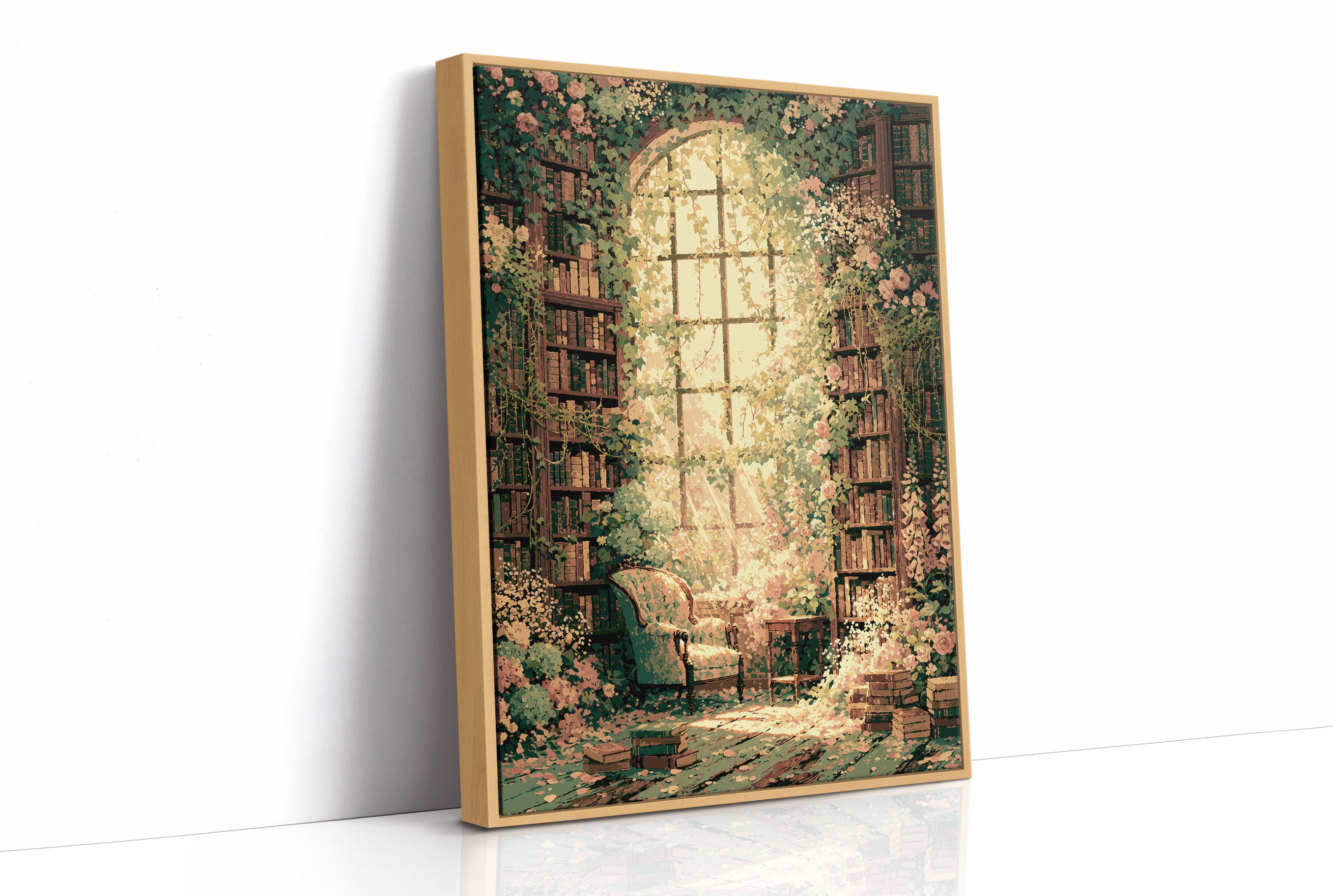 Arched Light, Rose-Draped Stacks