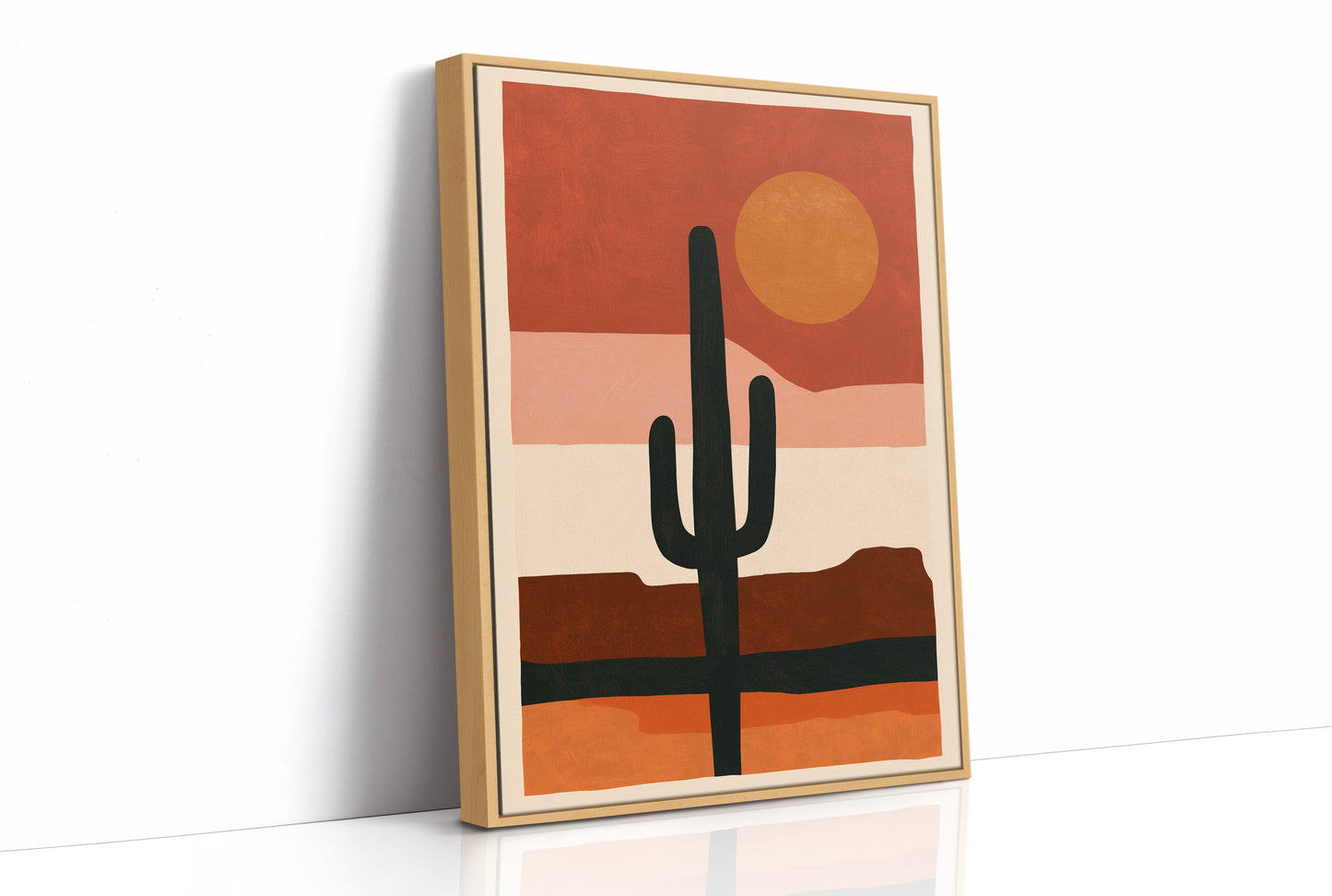 Minimalist Saguaro Sunset Silhouette