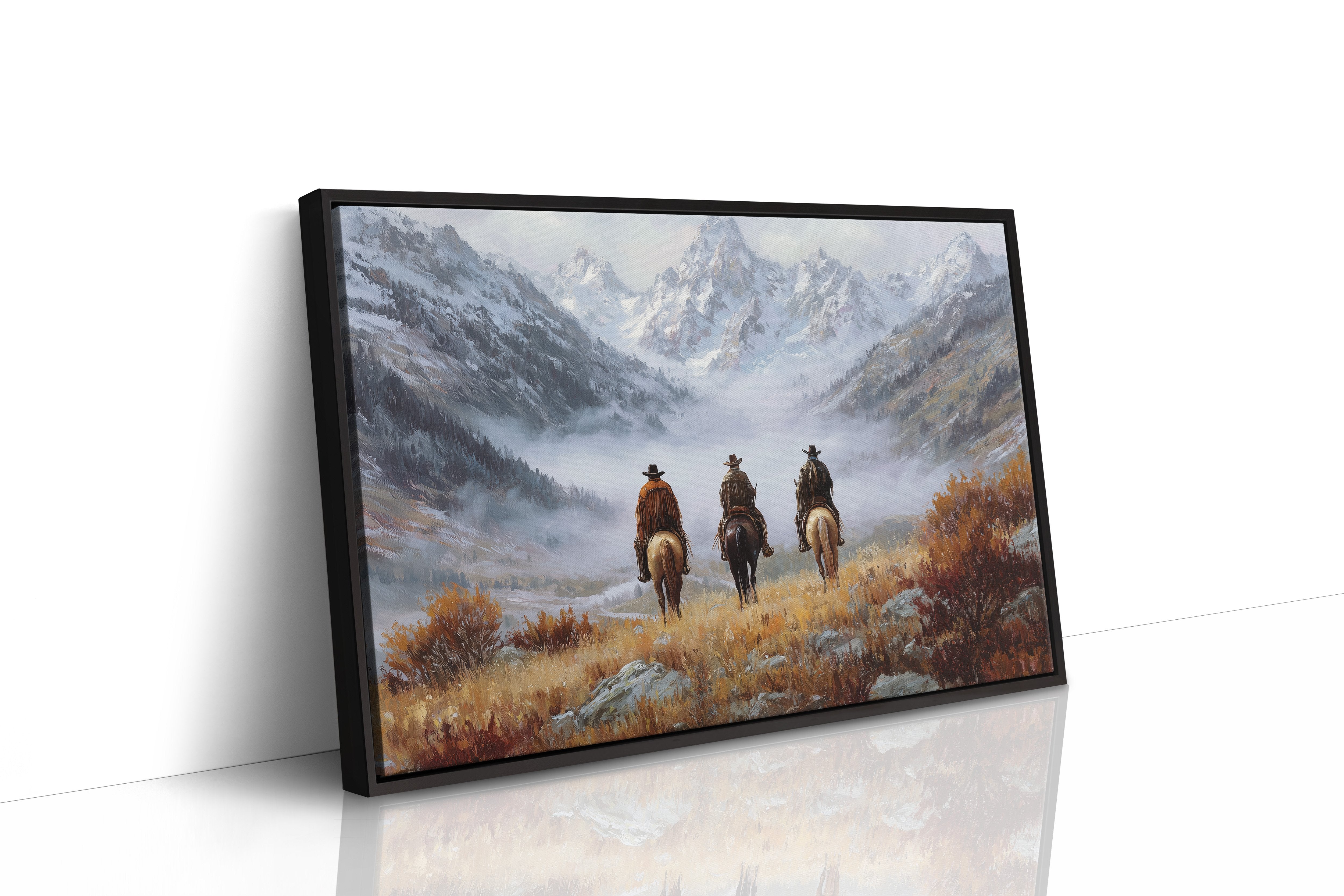Riders Toward Misty Mountain Peaks