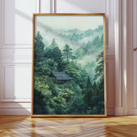 Mountain Temple Rests In Emerald Mist