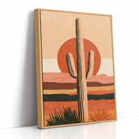 Illustrated Saguaro Layered Sunset