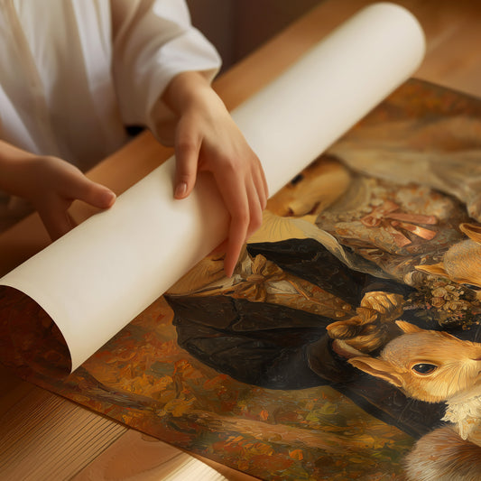 Autumn Acorns In Victorian Finery