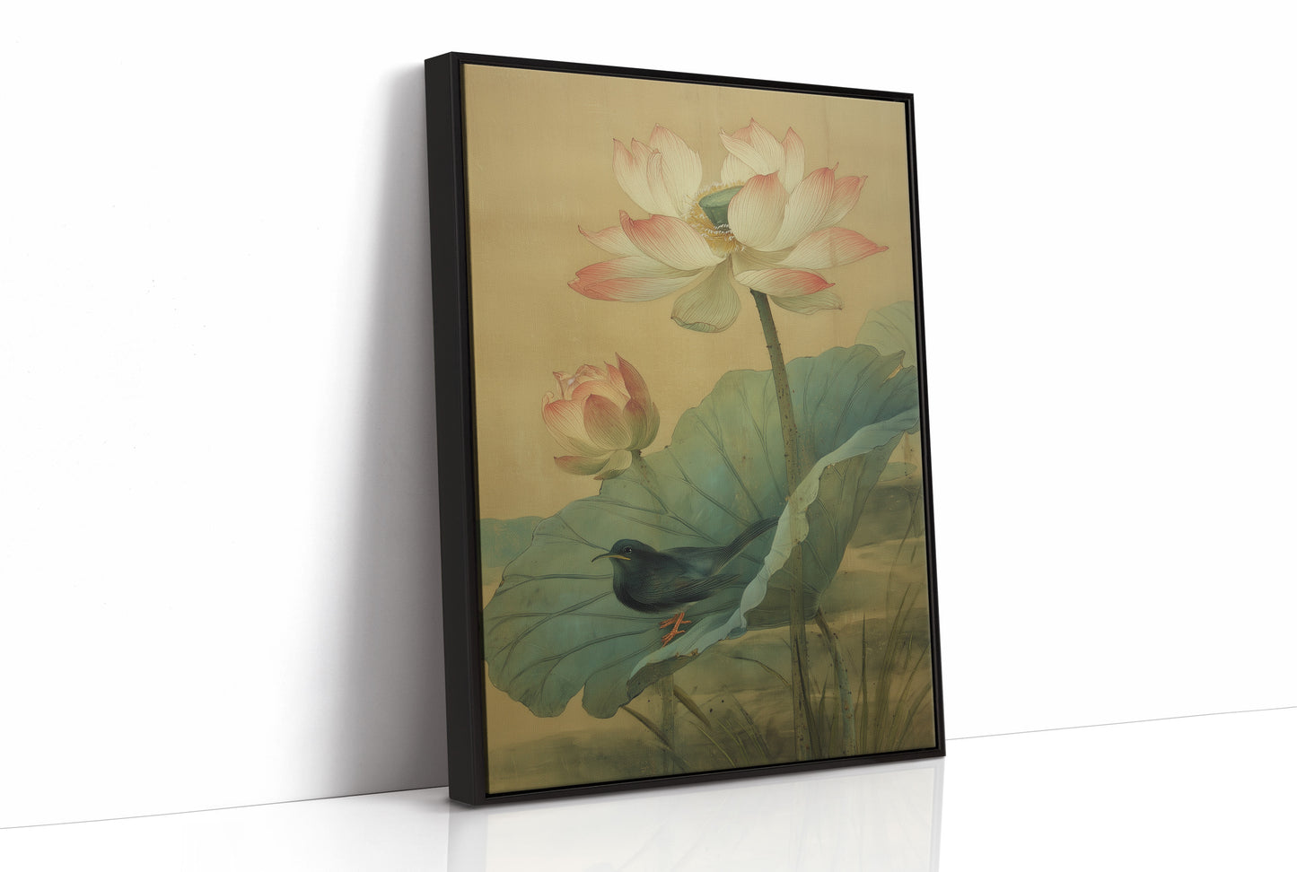 Lotus Blossoms Guard Their Secret Bird