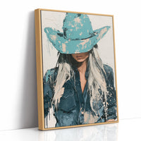 Turquoise Hat Cowgirl Portrait