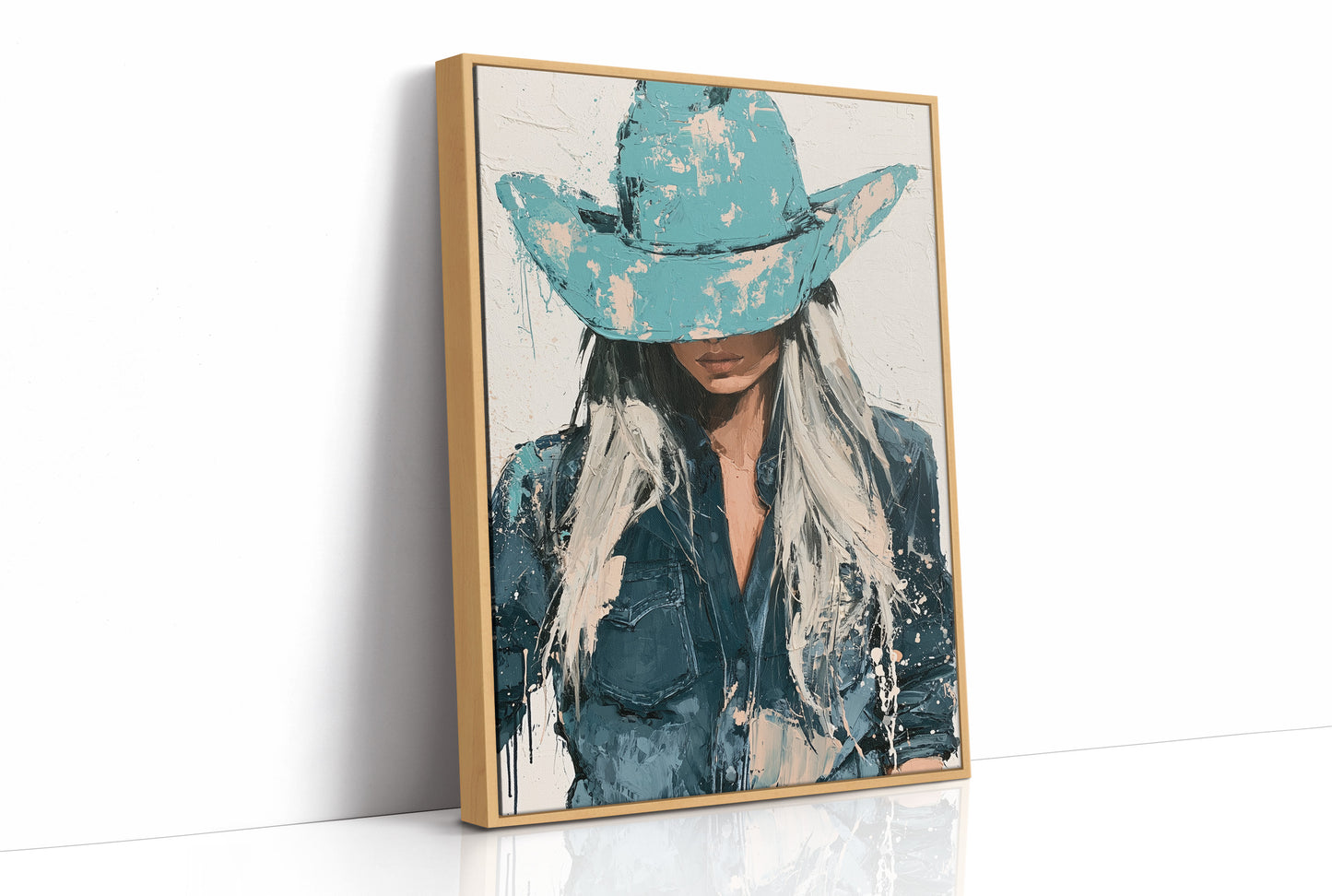 Turquoise Hat Cowgirl Portrait