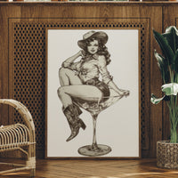 Saloon Belle Cocktail Hour - Vintage Pin-Up Cowgirl