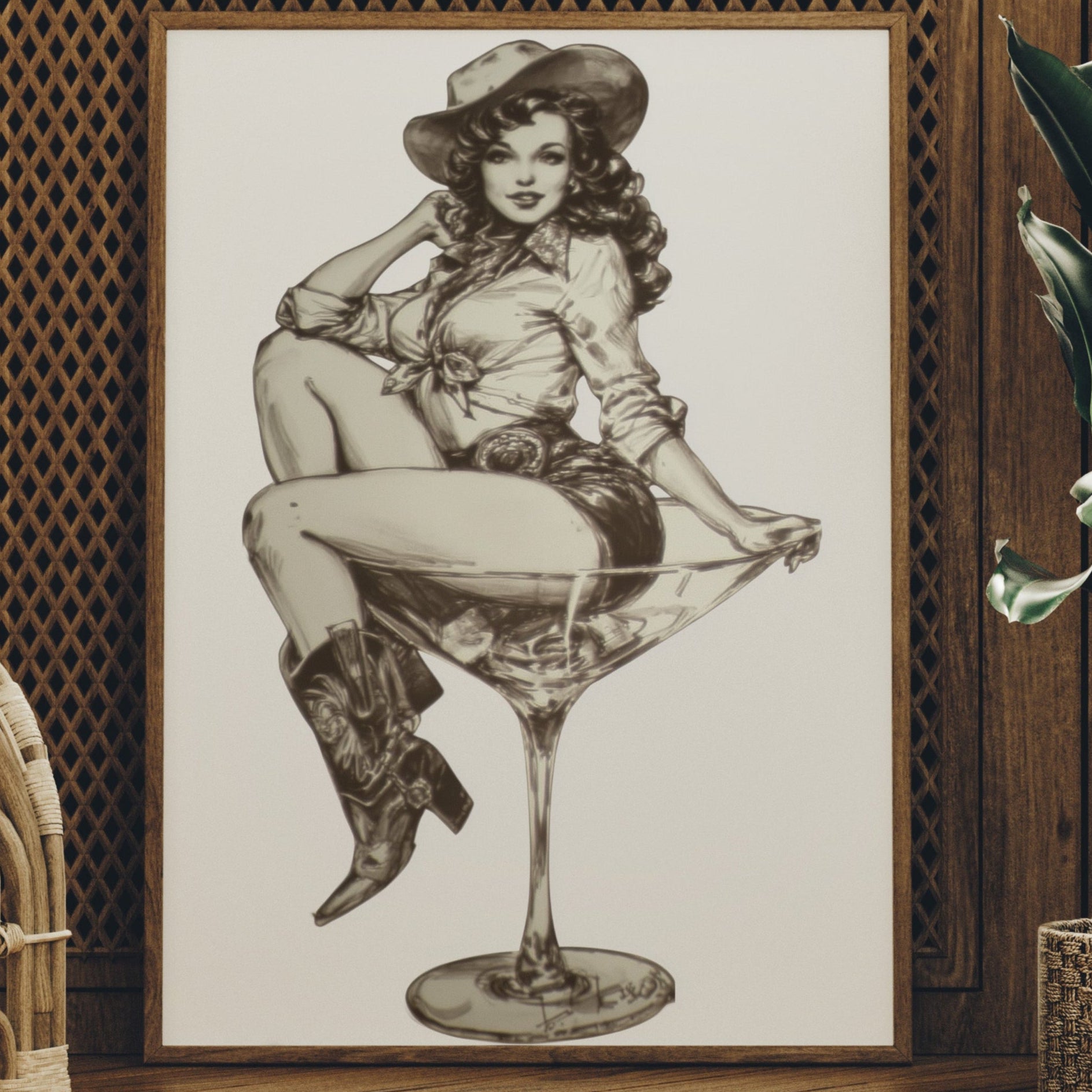 Saloon Belle Cocktail Hour - Vintage Pin-Up Cowgirl