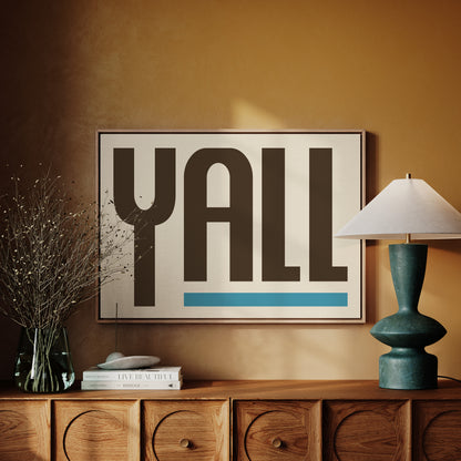 Y’all Typography Print with Teal Underline