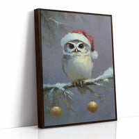 Festive Owl Perches Among Ornaments