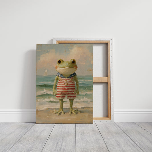 Seaside Frog In Striped Suit