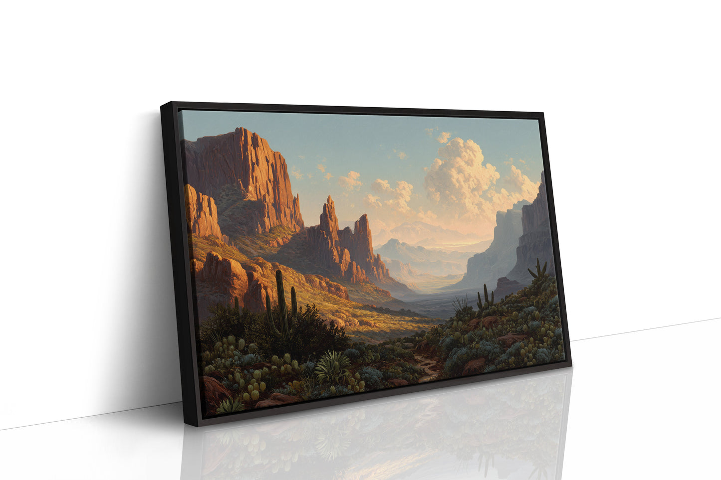 Ancient Mesas Bathe In Sunset