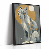 Lynx Under Golden Moon