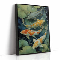 Koi Dance Below Lily Shadows