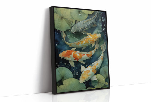 Koi Dance Below Lily Shadows