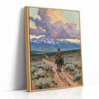 Rider Toward The Storm Light