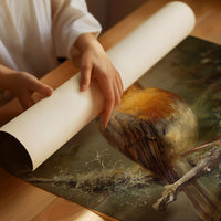 Amber Feathers Against Faded Light