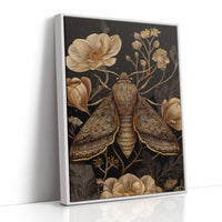 Midnight Moth Among Golden Blooms