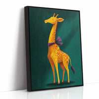 Giraffe in Purple Bow