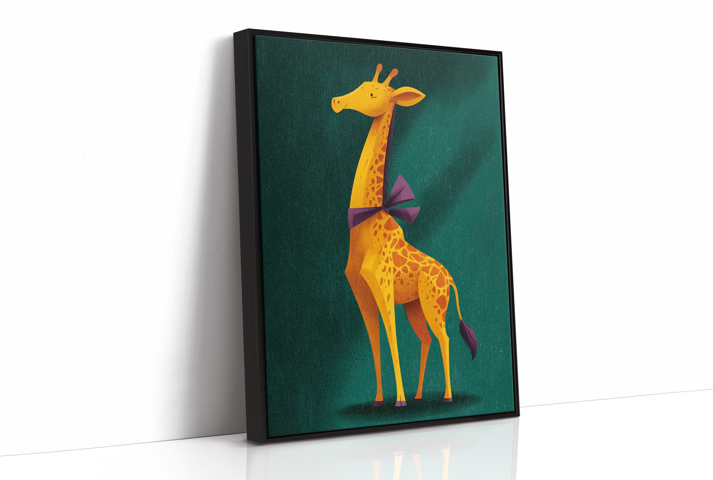 Giraffe in Purple Bow