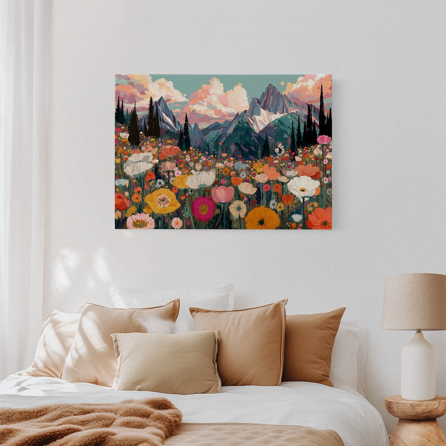 Alpine Meadows Bloom Under Peaks
