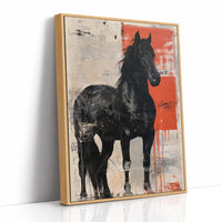 Black Stallion, Red Canvas
