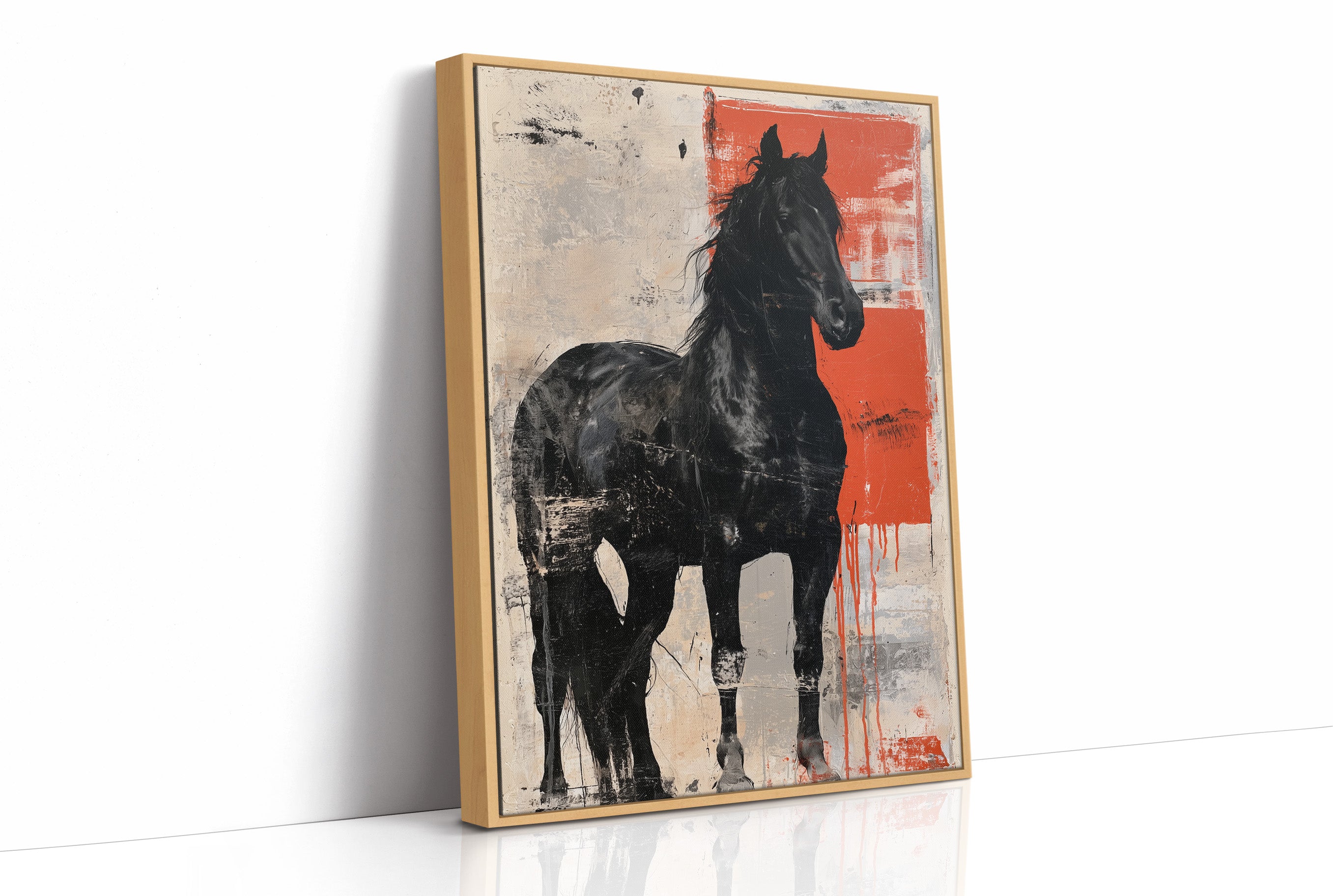 Black Stallion, Red Canvas