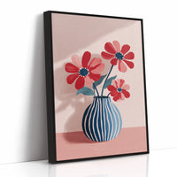 Petals in a Striped Vase