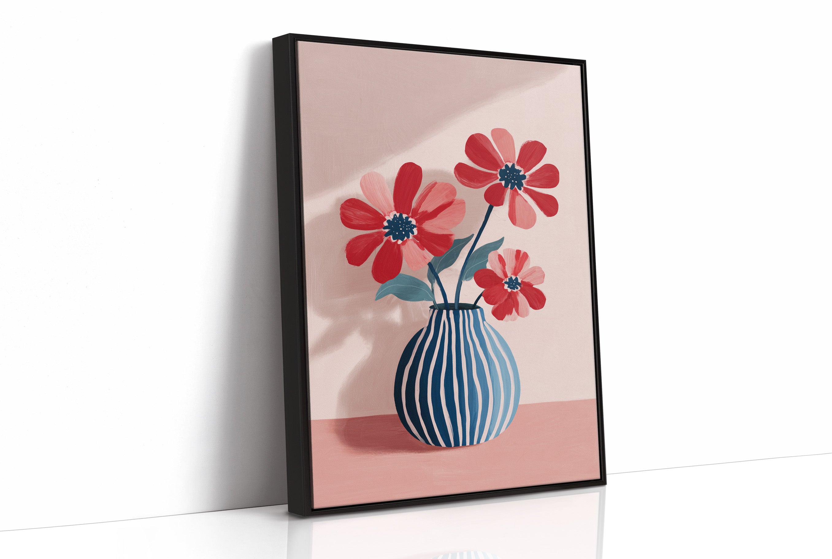 Petals in a Striped Vase