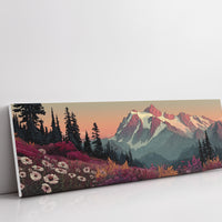 Wildflowers Beneath the Blushing Peaks