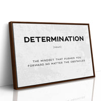 Determination Definition Canvas Art | Bold Motivational Typography Print for Home Office, Gym or Entrepreneur Décor